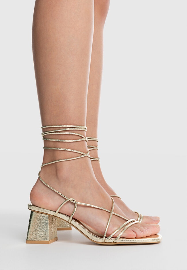Golden hot sale strap sandals