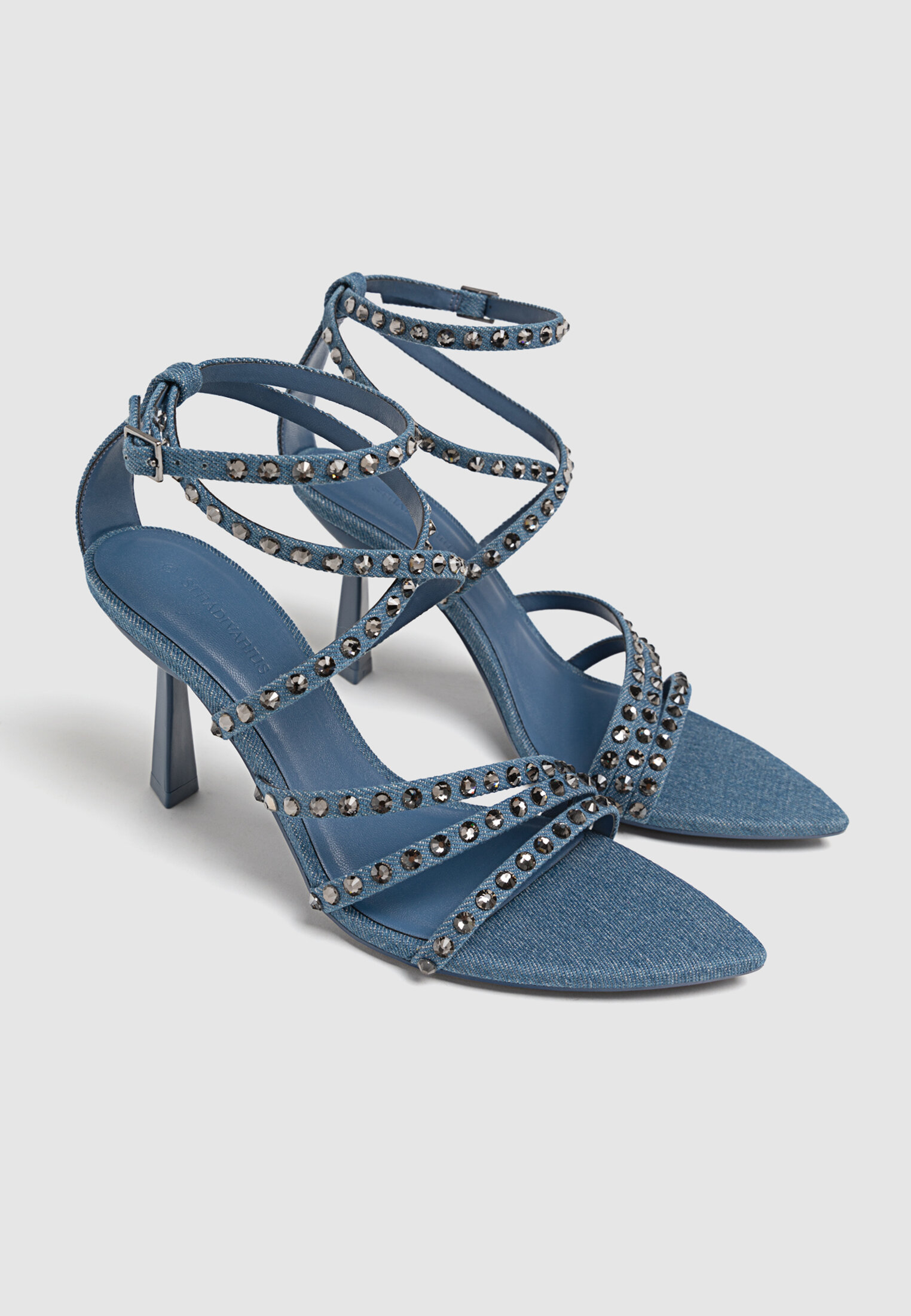 Denim high hotsell heel sandals