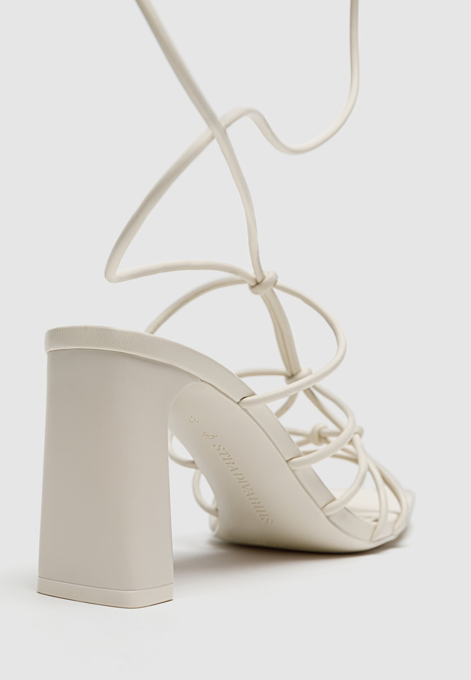 White strappy high online heels