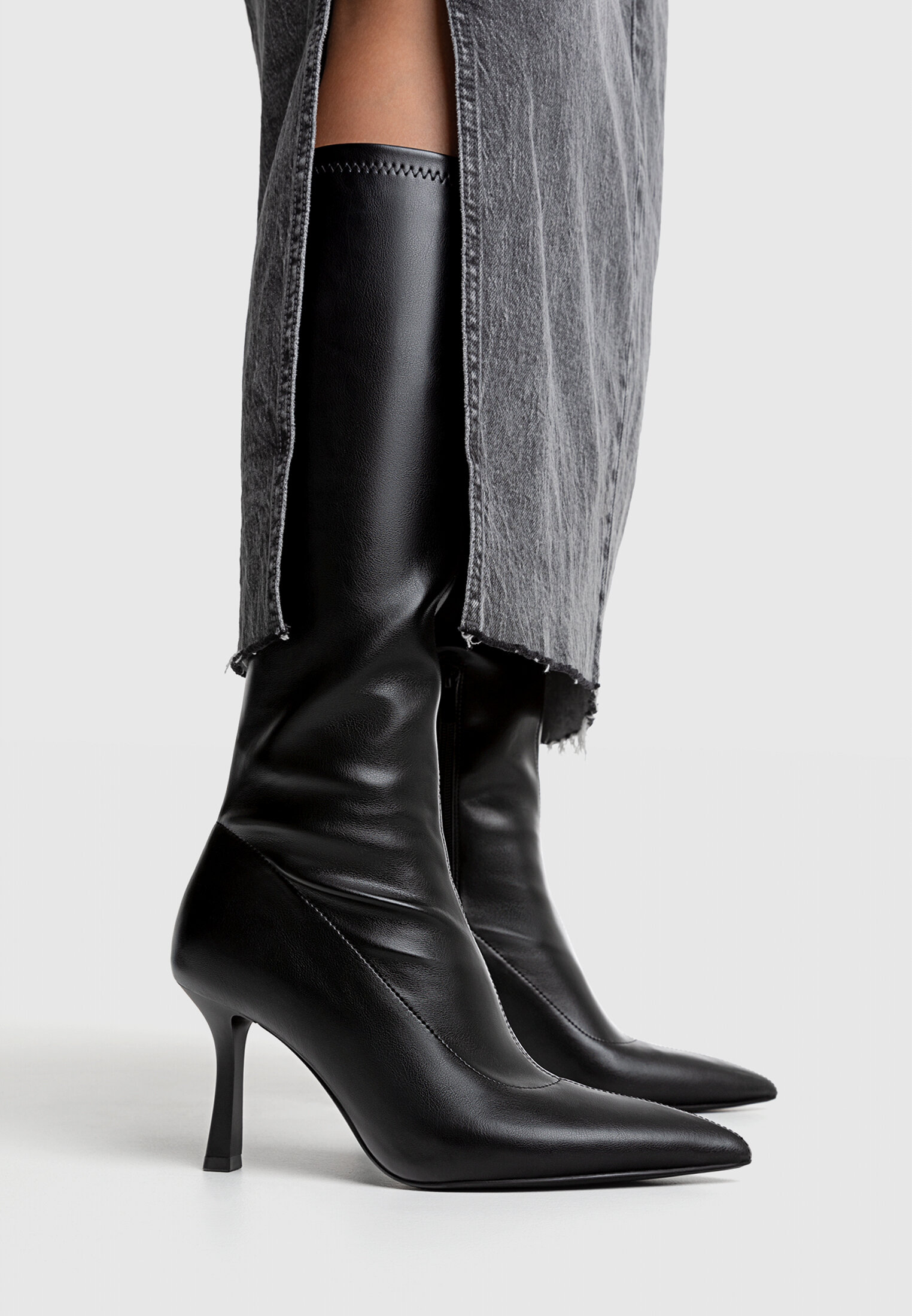 Long black clearance stretch boots