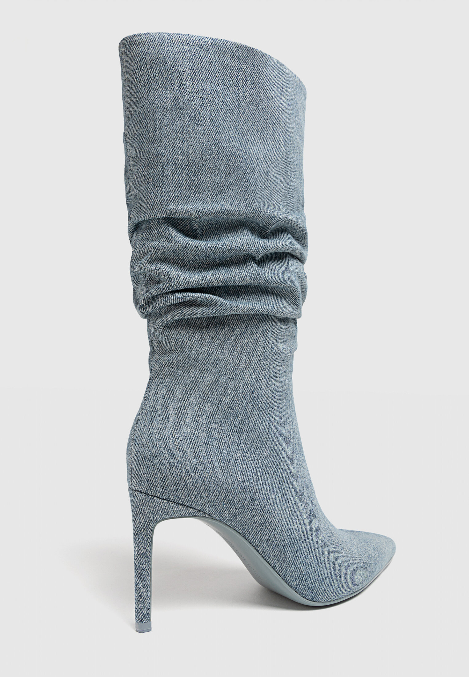 Slouchy denim high heel boots Women s fashion Stradivarius
