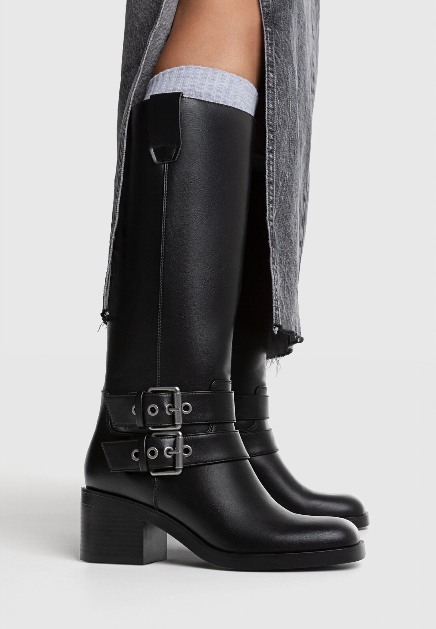 Stradivarius shop biker boots