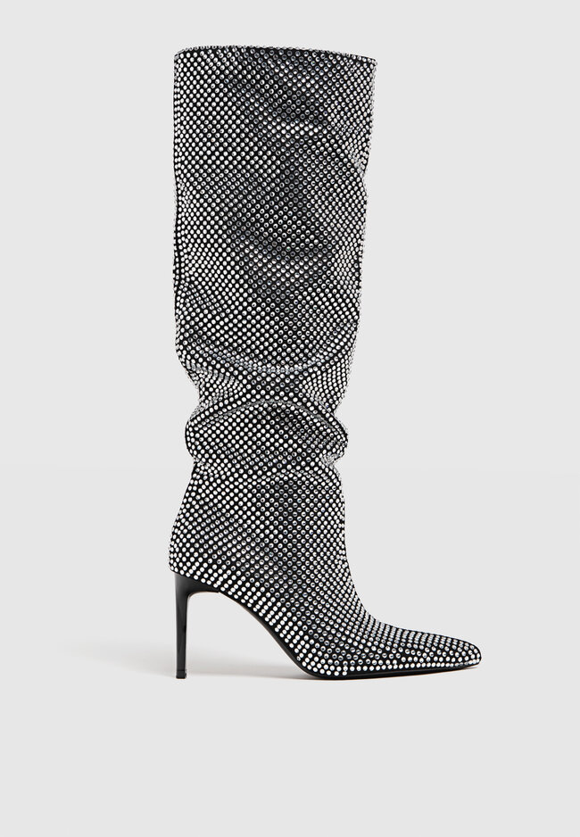 

Stradivarius Absatzstiefel mit Strass SCHWARZ 38
