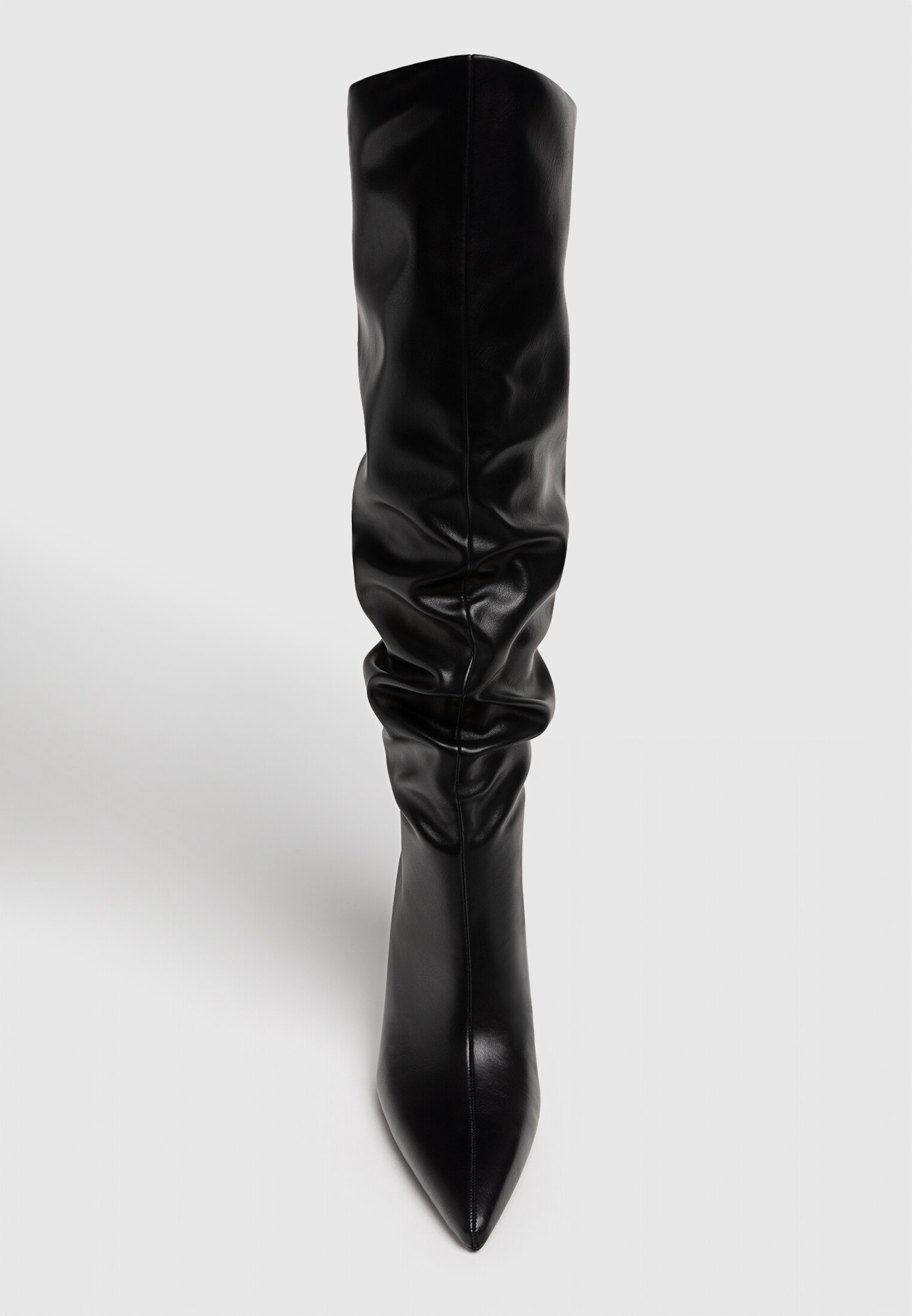 Stretch leather over clearance the knee boots