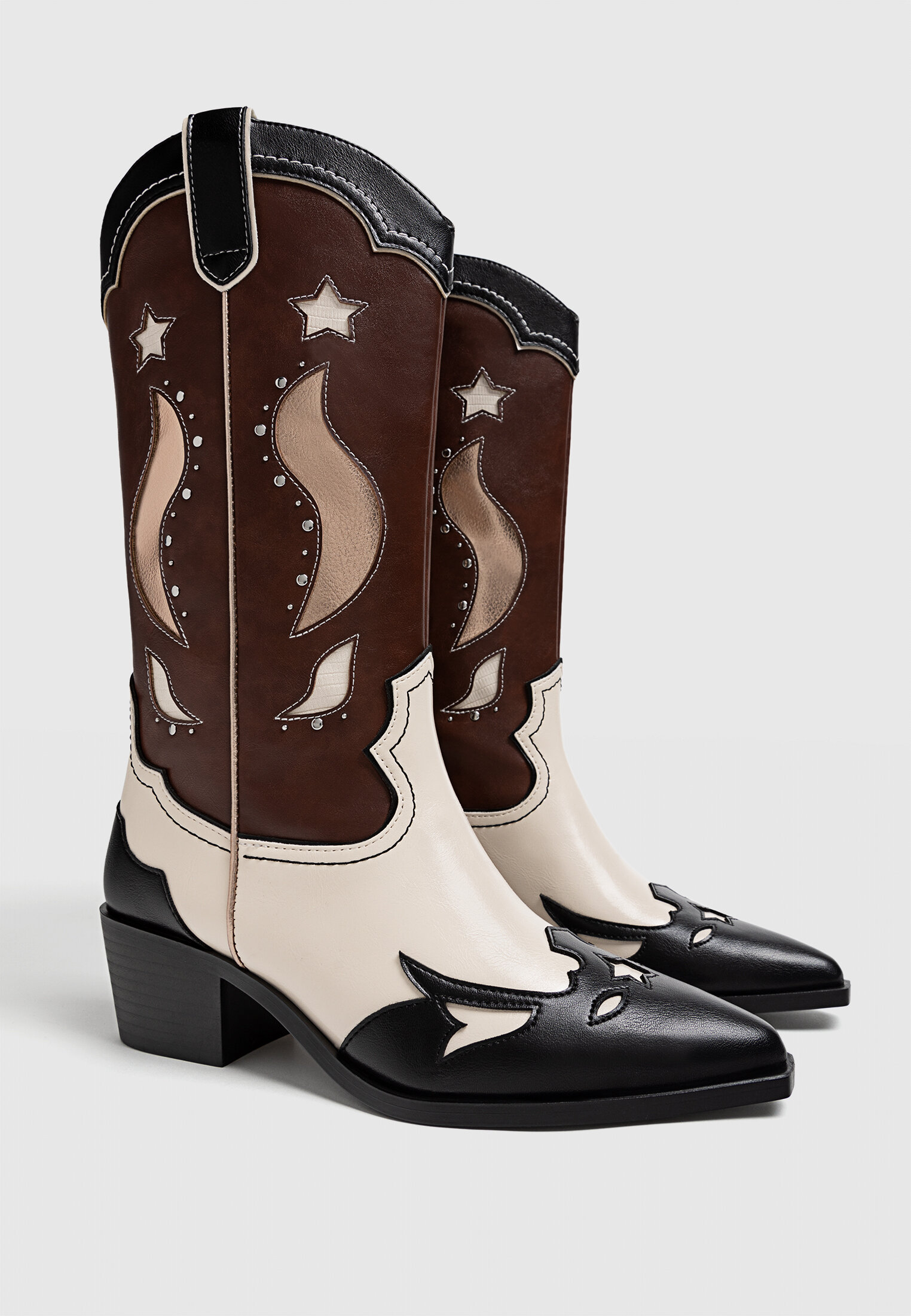 Metal heeled cowboy on sale boots
