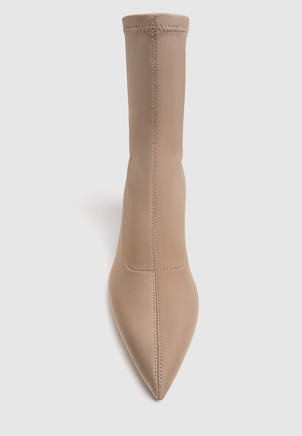 Bløde Oversigt forhøjet Højhælede, beige ankelstøvler med stretch - Korte ærmer til kvinder |  Stradivarius Denmark