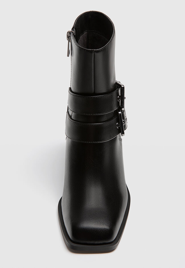 Stradivarius black top ankle boots