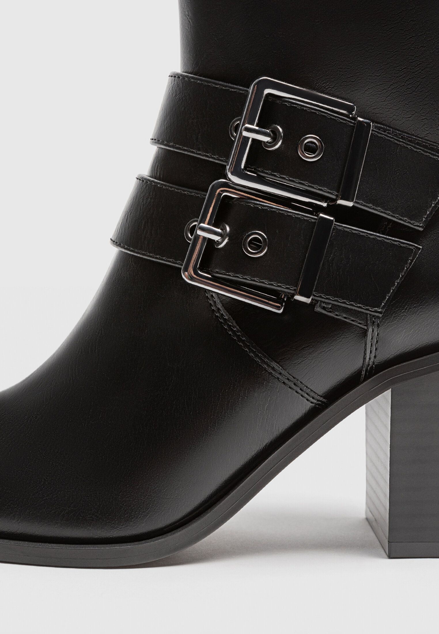 High heel boots hotsell with buckles