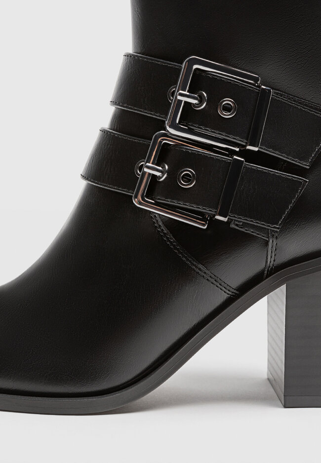 High heel boots sales with buckles