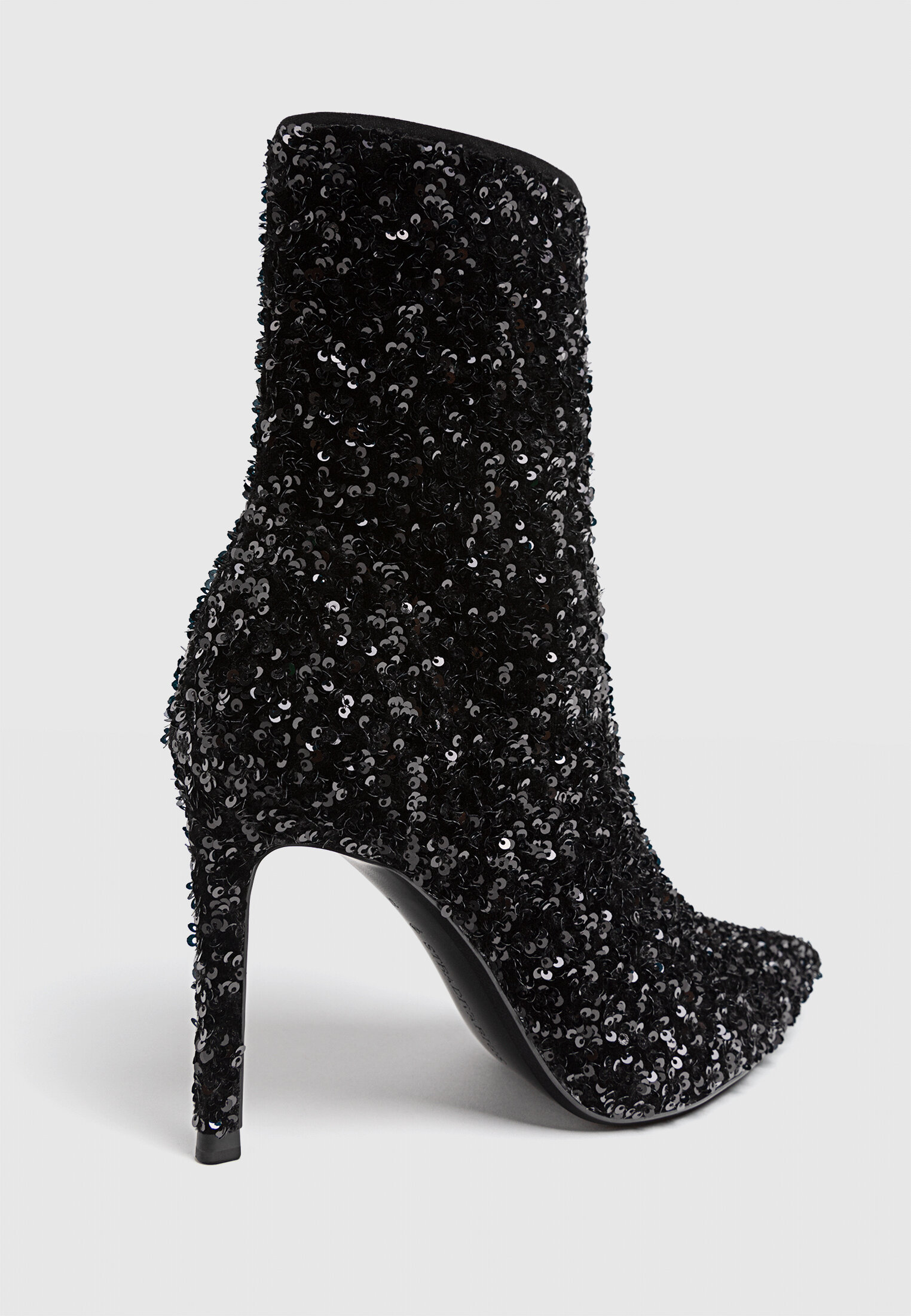 Stiletto heel sequinned ankle boots Women s fashion