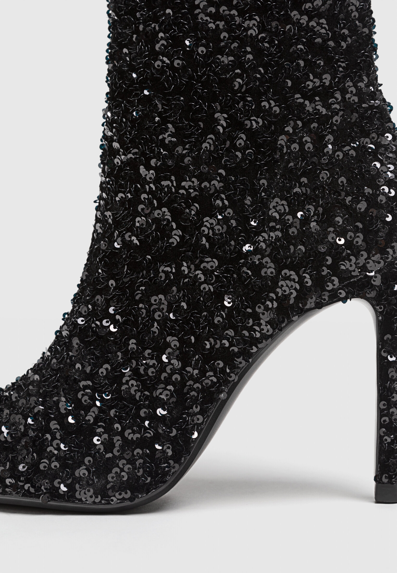 Booties with discount glitter heel