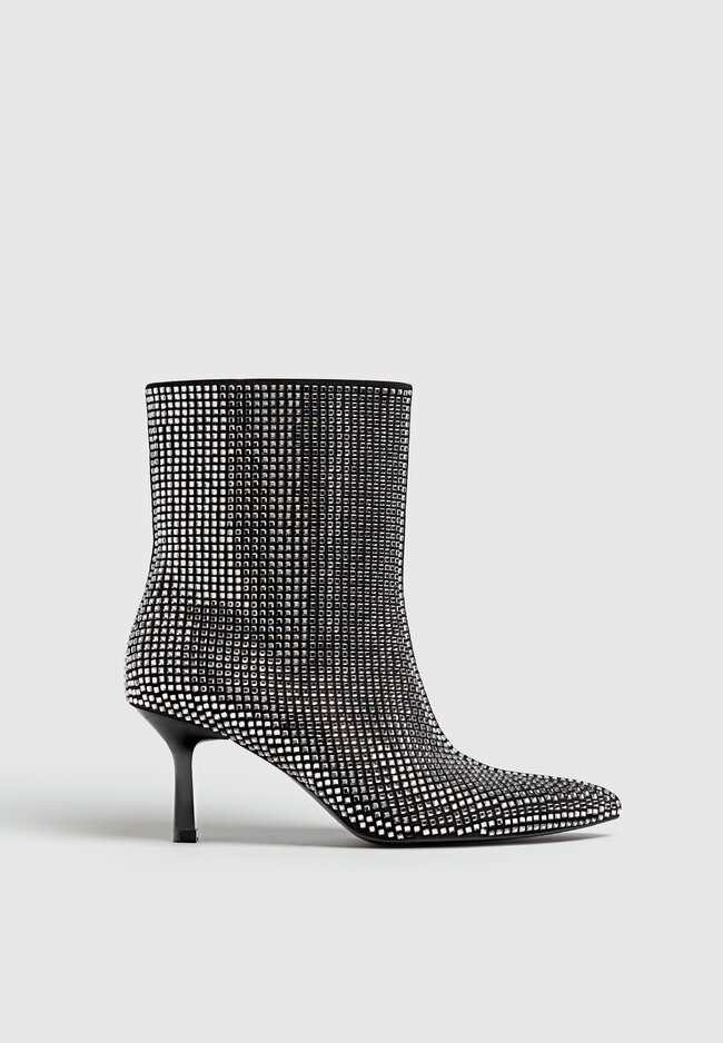 Rhinestone studded boots top