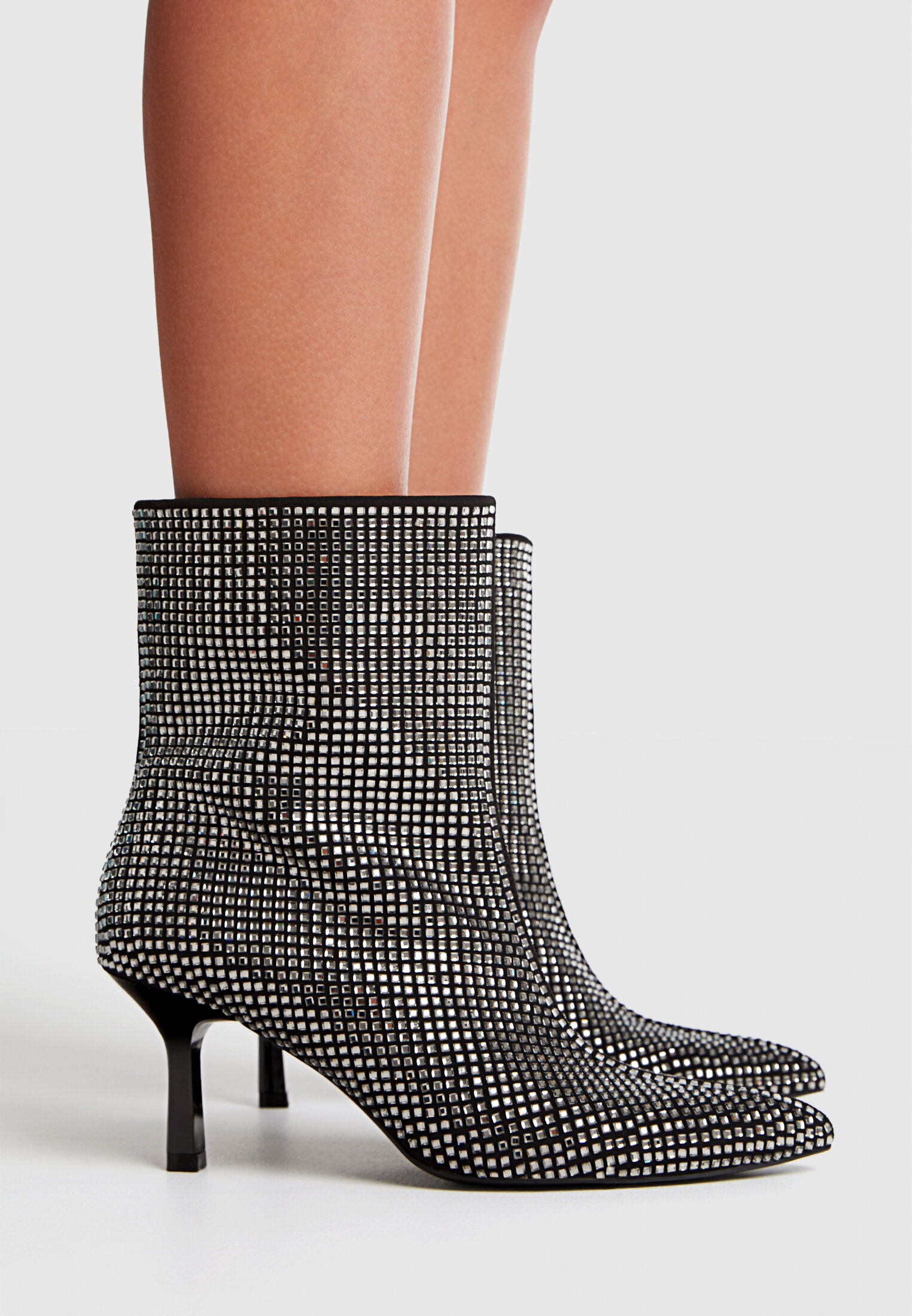 Heeled rhinestone ankle boots Women s fashion Stradivarius