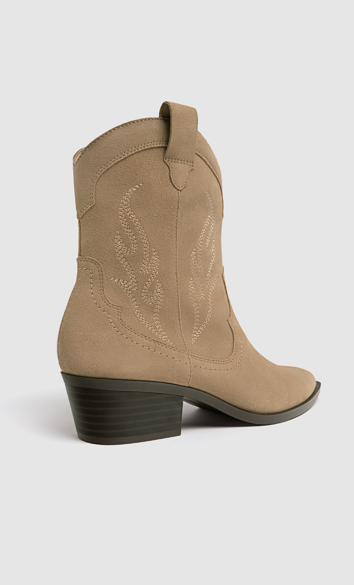 Leather cowboy ankle boots