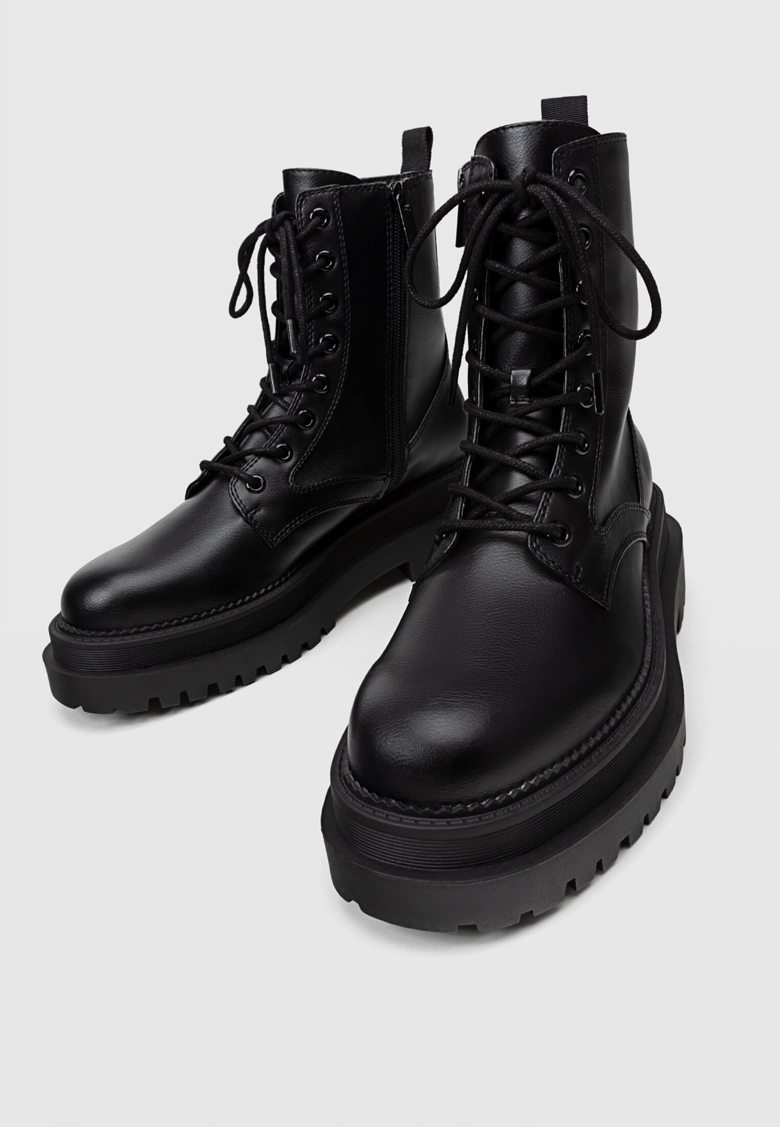 Lace up flat ankle clearance boots