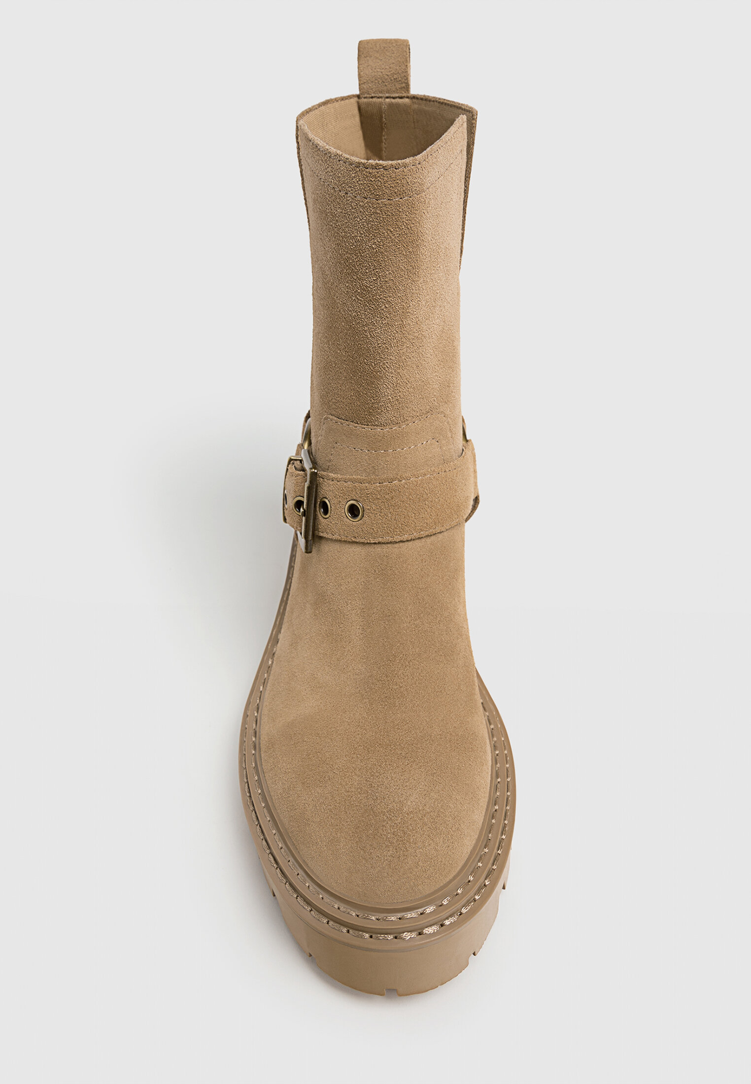 Flat leather biker boots online