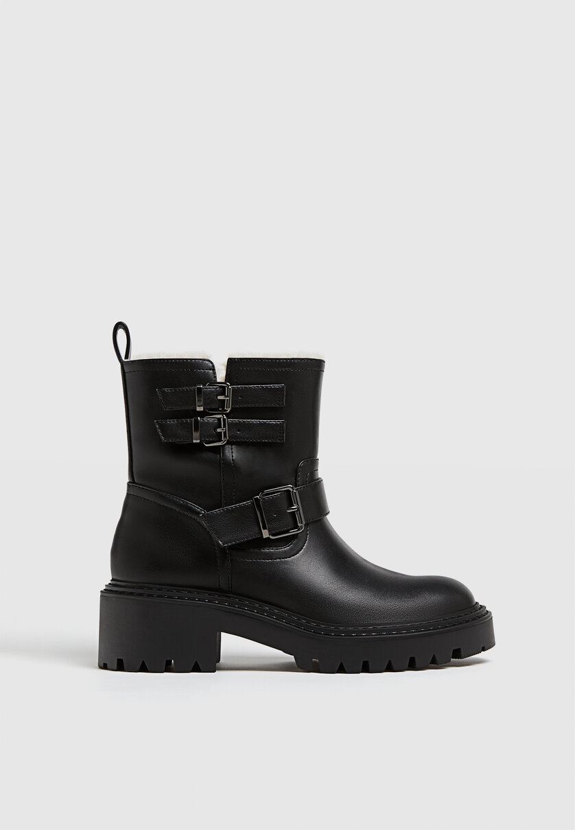 Biker ankle shop boots with buckles