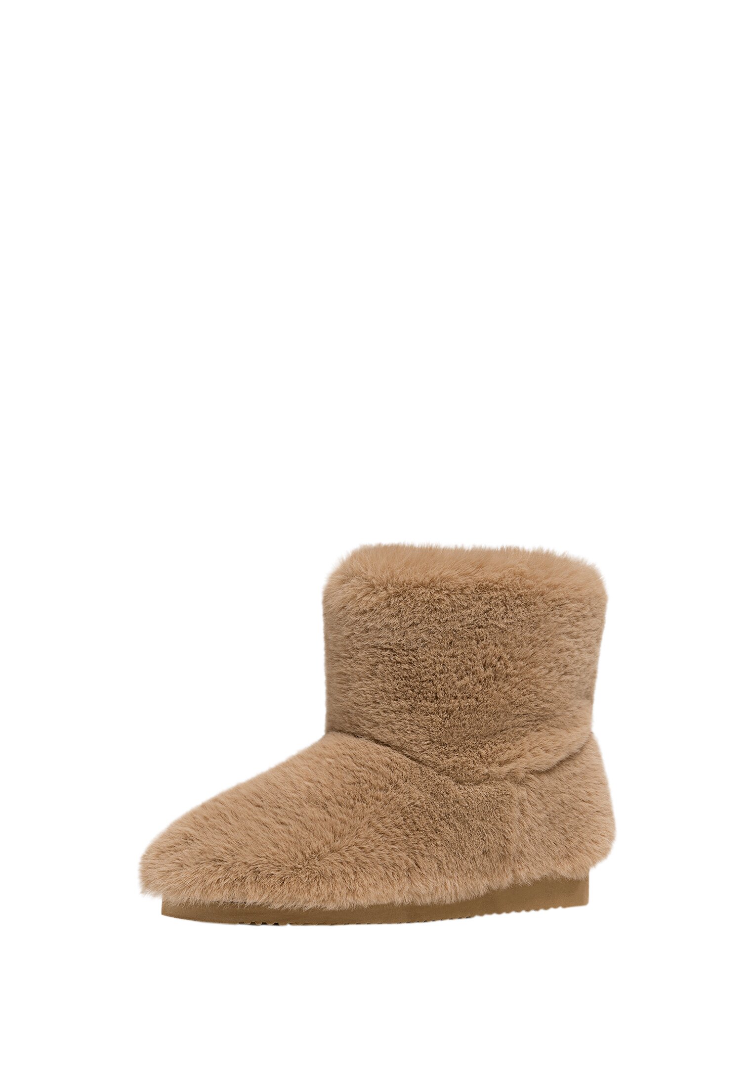 Flat ankle boots with faux fur