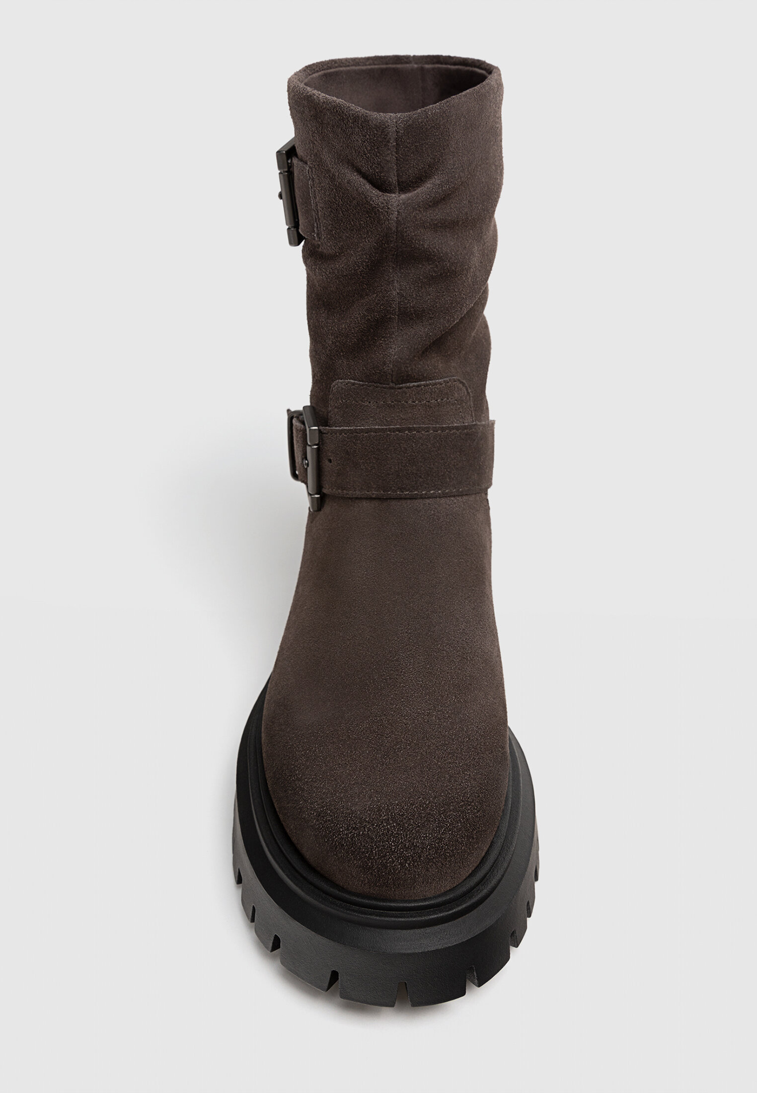 Flat grey booties hot sale