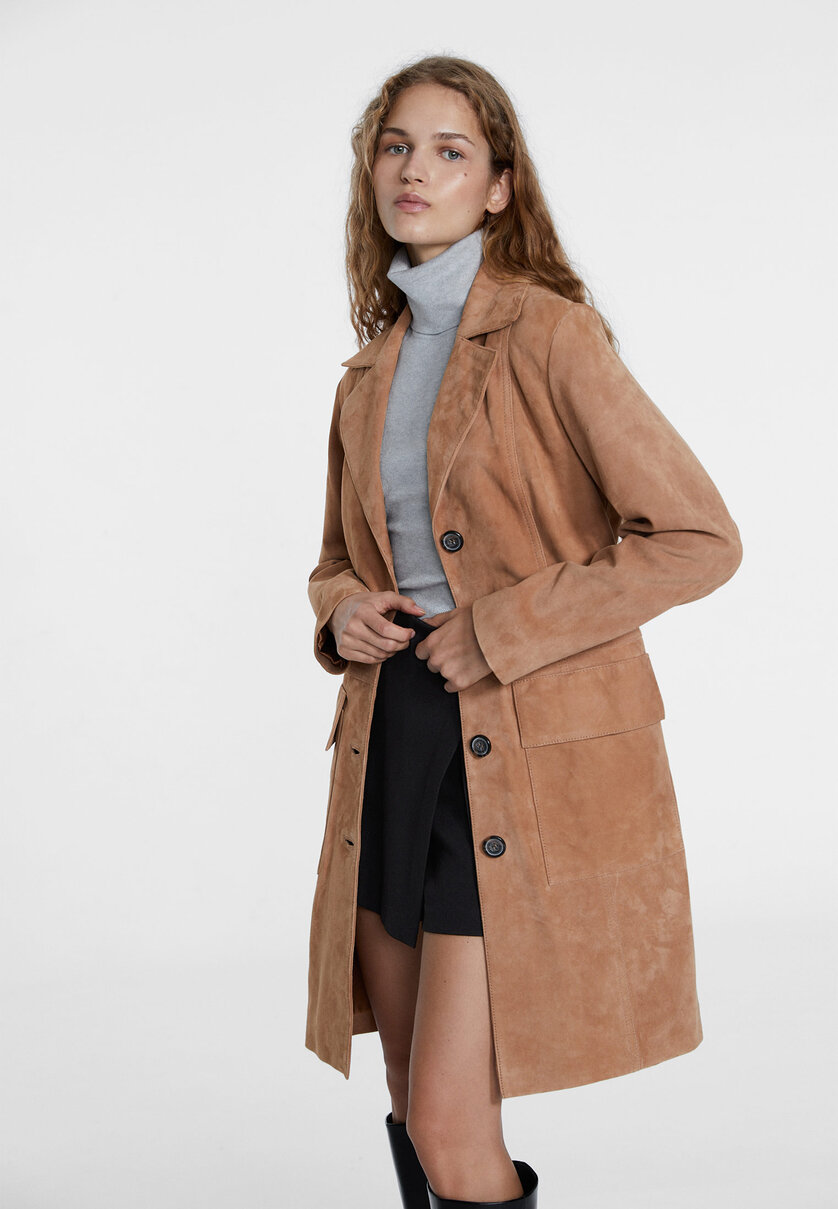 Stradivarius deals suede coat