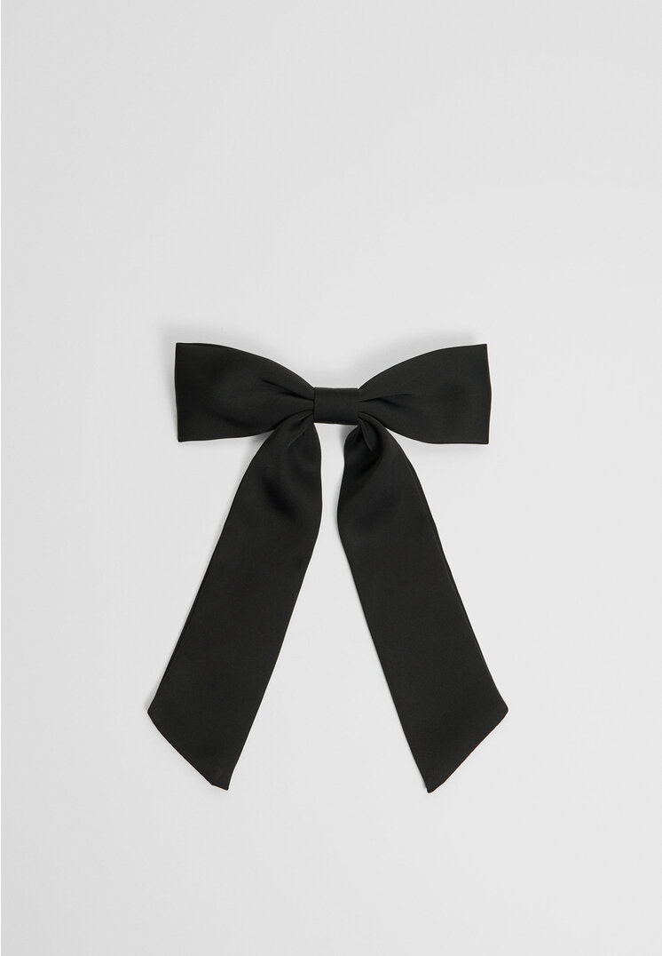 Stradivarius Fundă Satinată Lungă Negru Os