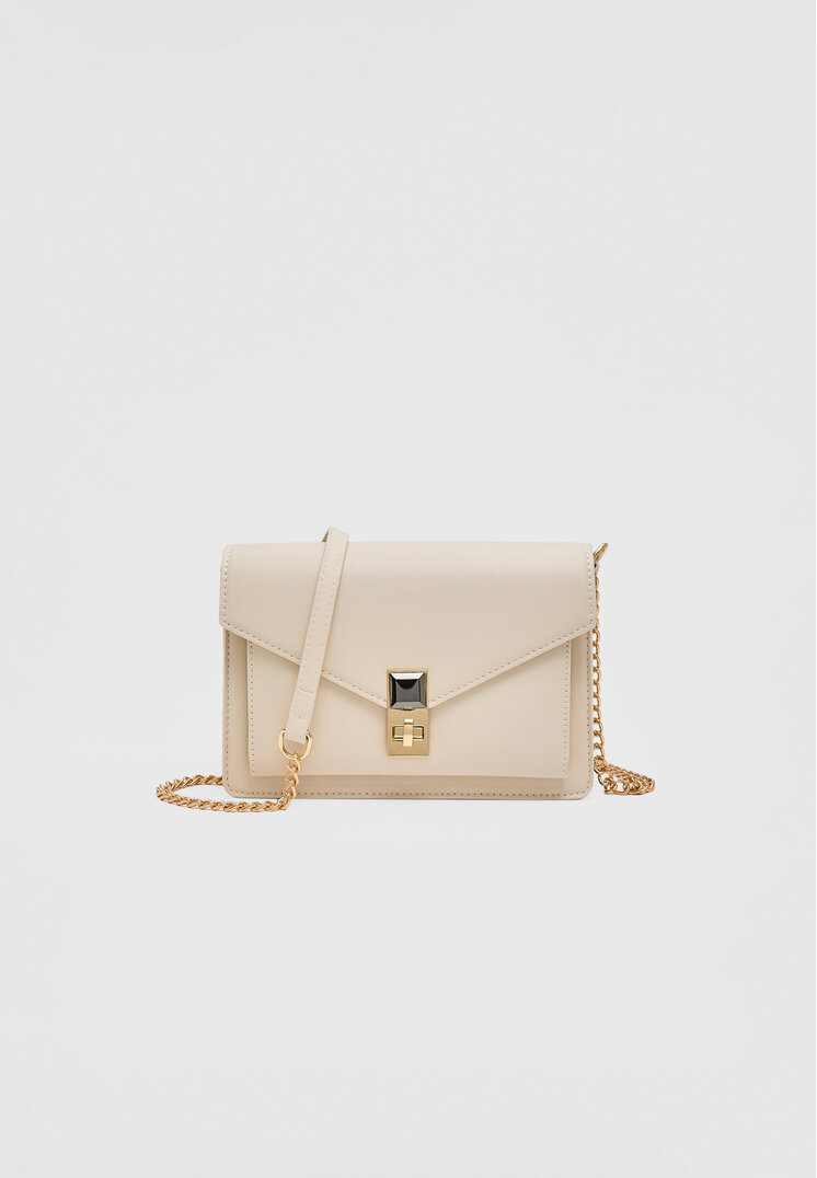 Stradivarius Geantă Crossbody Ecru Os