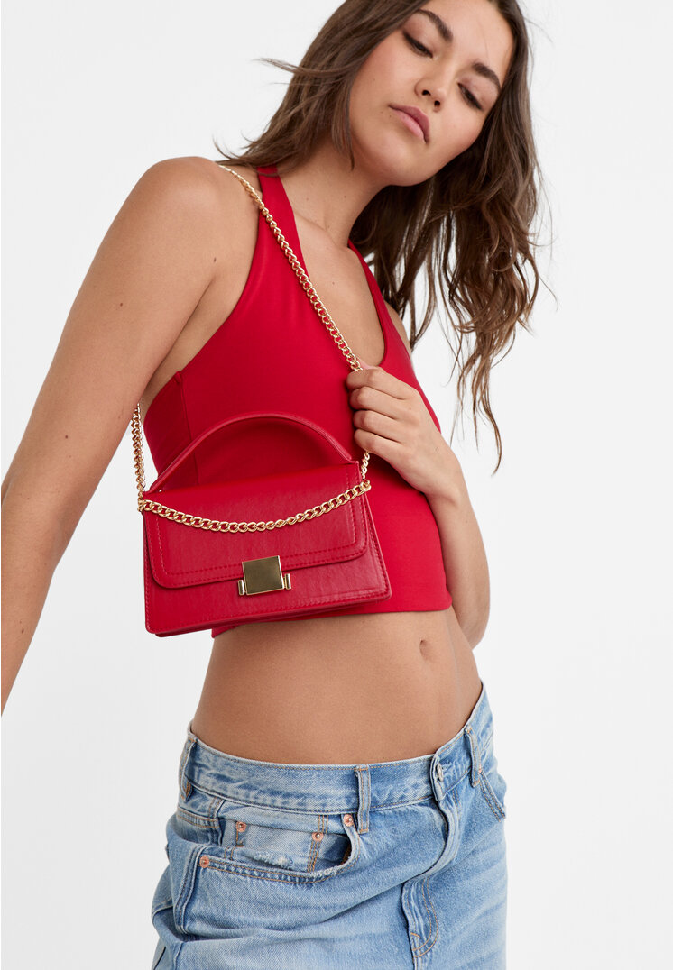 Stradivarius Double-handle crossbody bag  Red OS