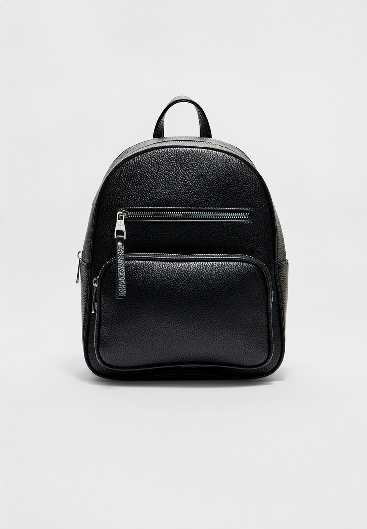 Stradivarius Rucsac Cu Buzunare Negru Os