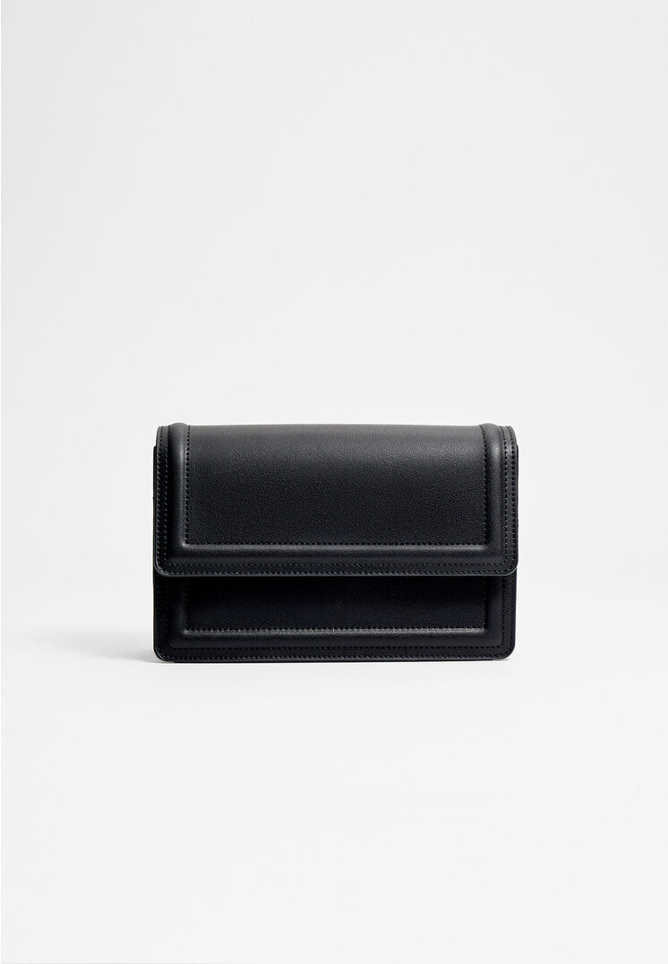 Stradivarius Geantă Crossbody Combinată Negru Os