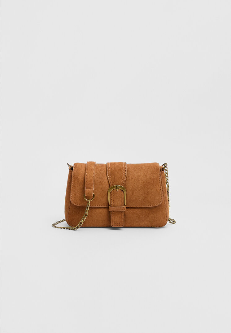 Stradivarius Geantă Crossbody Cu Cataramă Ocru Os