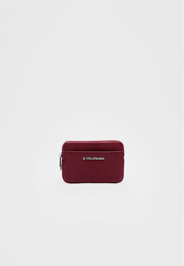 Stradivarius Portmoneu Dreptunghiular Grena Os
