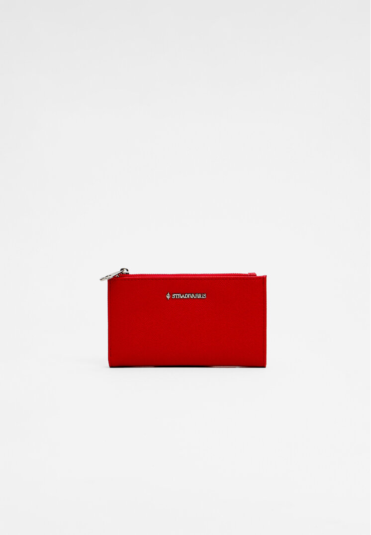 

Stradivarius Basic-Geldbeutel mit Reißverschluss Rot OS
