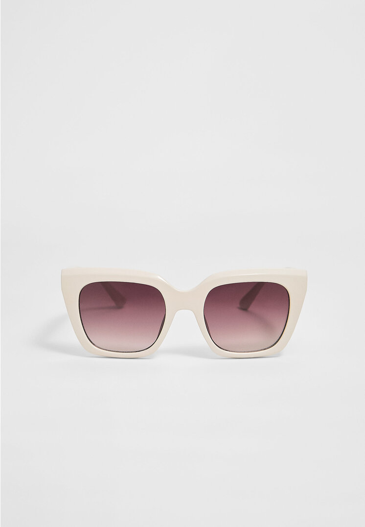 Stradivarius Ochelari De Soare Pătrați Din Rășină Ecru Os