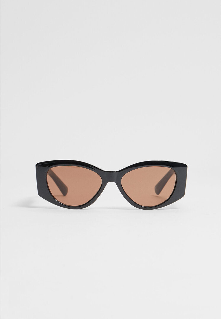 Stradivarius Ochelari De Soare Cu Ramă Din Rășină Lată Negru Os