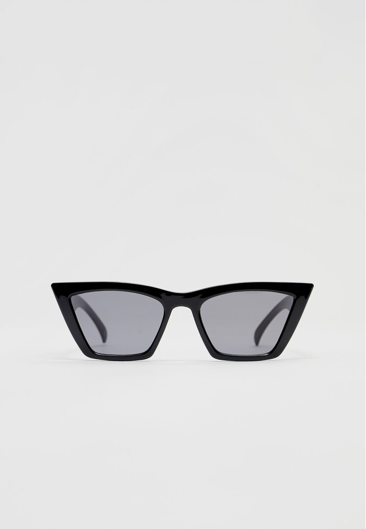 Stradivarius Ochelari De Plastic Cat Eye Pătrați Negru Os