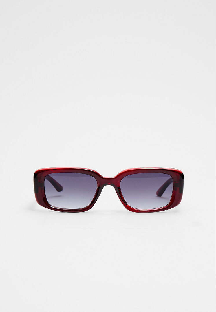 Stradivarius Ochelari De Soare Dreptunghiulari Cu Efect Baga Grena Os