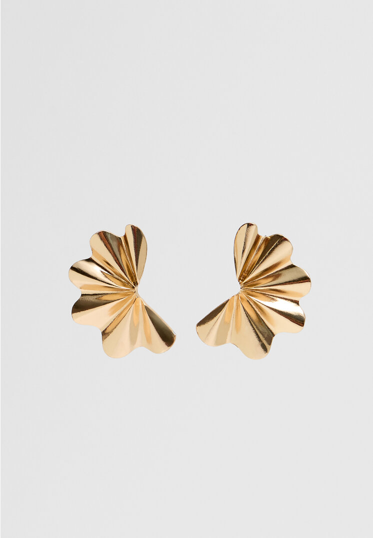 

Stradivarius Maxi-Ohrringe mit Textur Goldfarben OS