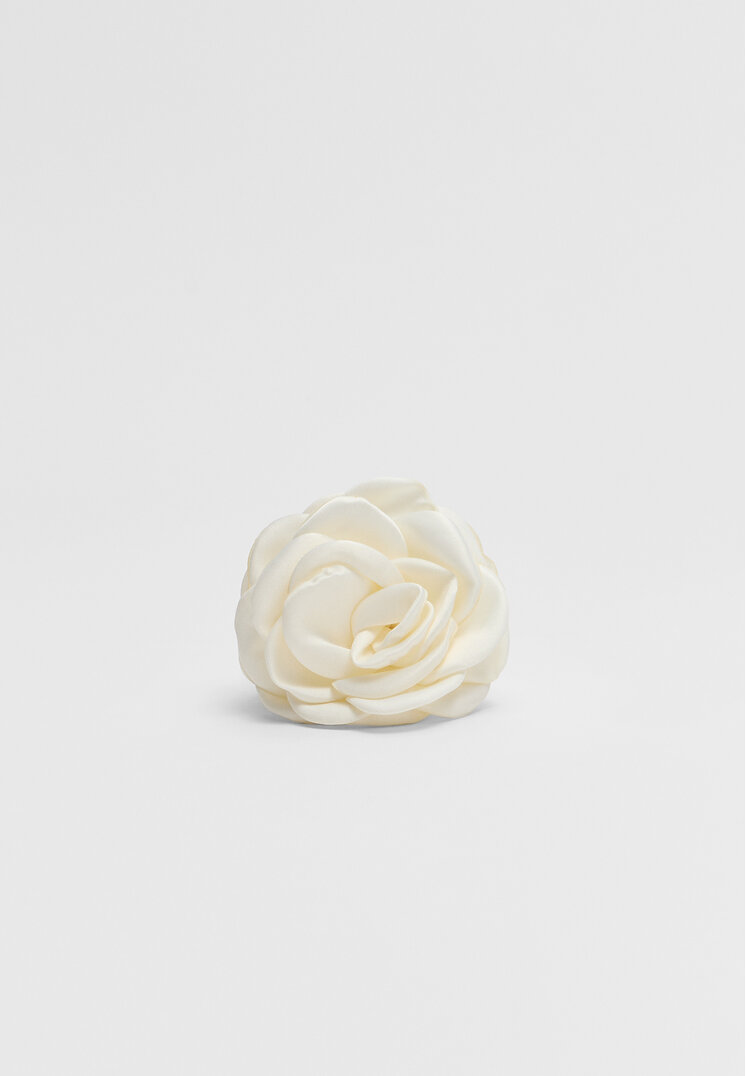 Stradivarius Clamă Floare Ecru Os
