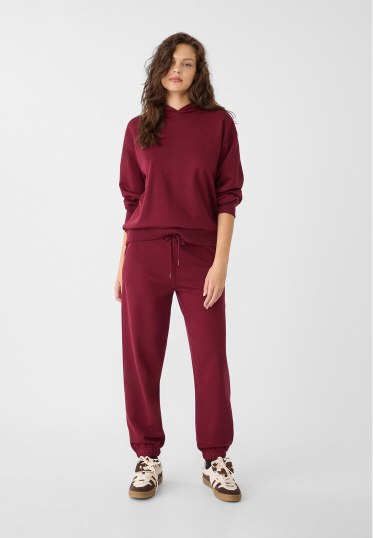 Stradivarius Pantaloni Jogger Flaușați Grena M