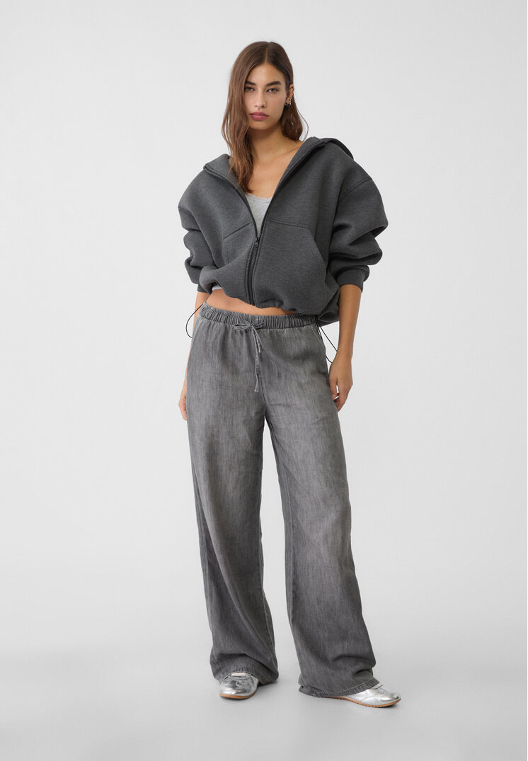 Stradivarius Pantaloni lunghi morbidi denim Denim XL