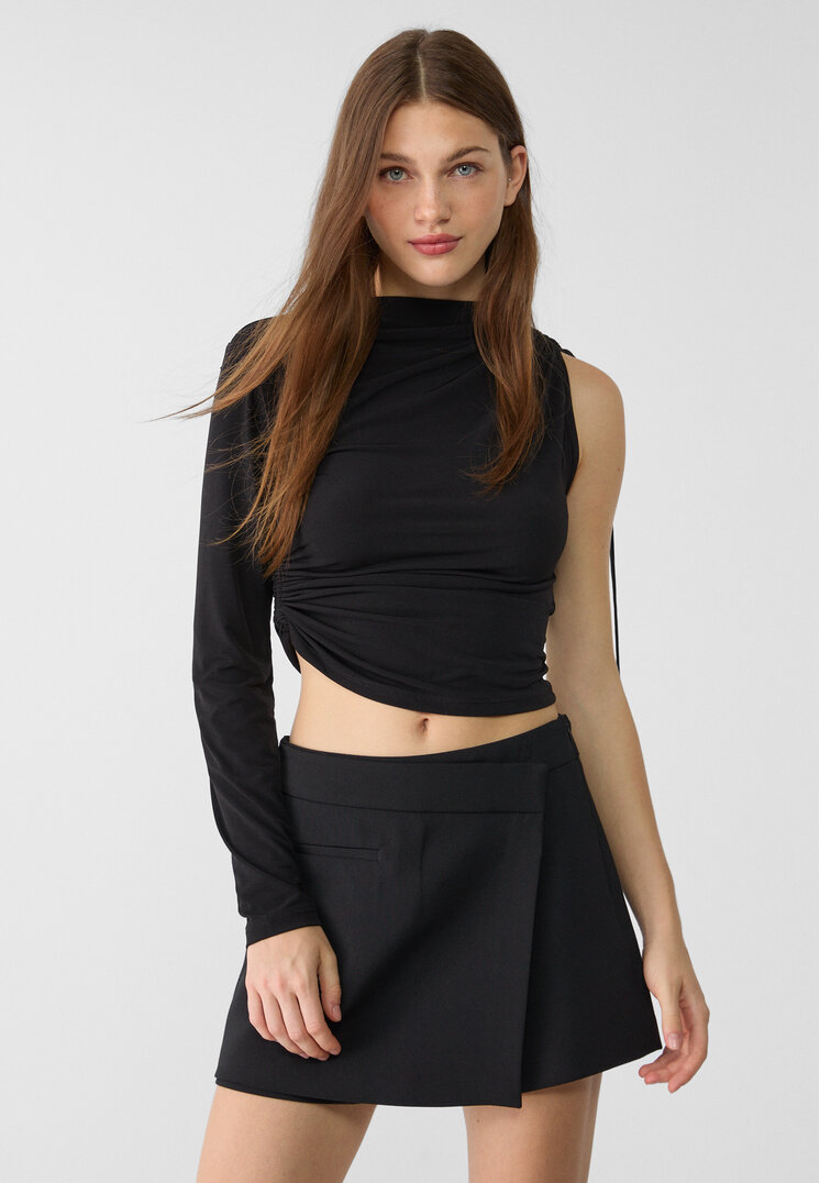 Stradivarius Fustă-Pantalon Scurtă Negru L