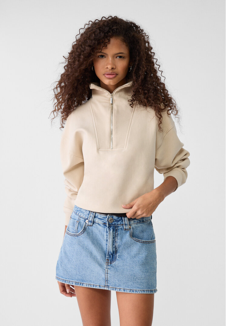 Stradivarius Fustă-Pantalon Din Denim Denim Albastru 38