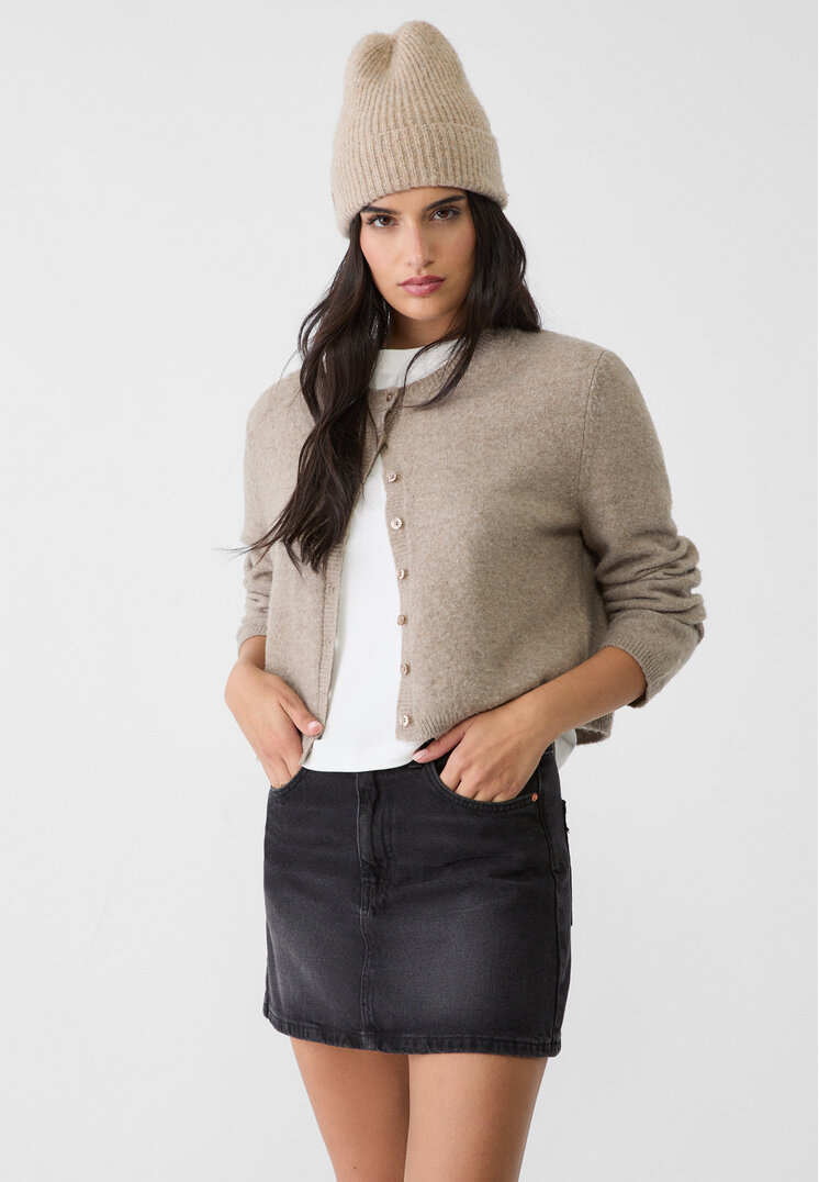 Stradivarius Fustă Mini Din Denim Denim Negru 44