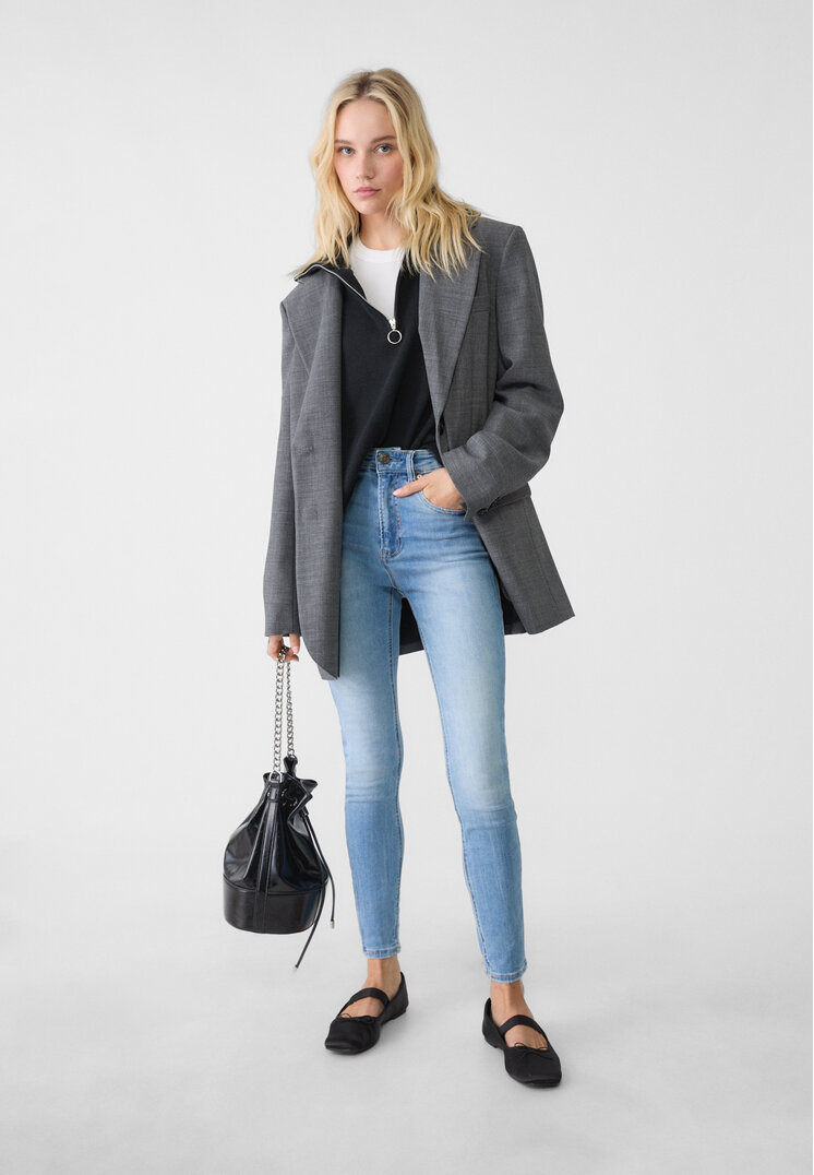Stradivarius 1400 Blugi Skinny Regular Waist Denim 40