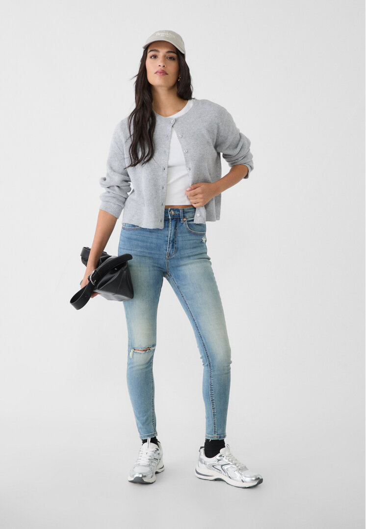 Stradivarius 1400 Blugi Skinny Regular Waist Denim 42