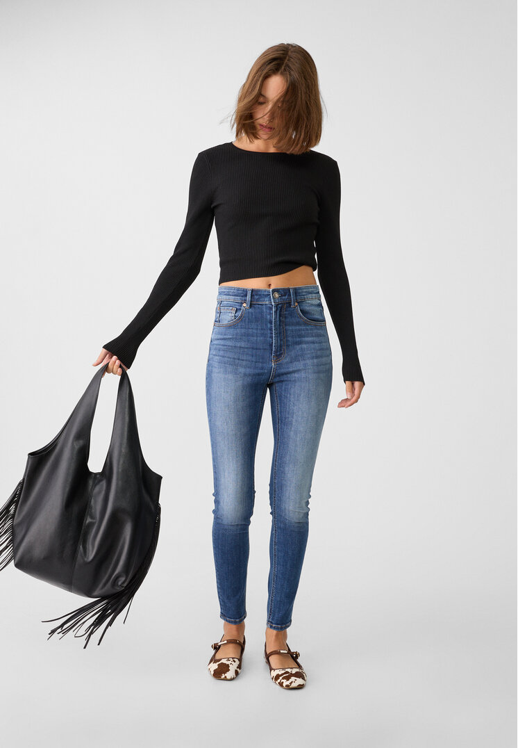 Stradivarius 1400 Blugi Skinny Regular Waist Denim 32