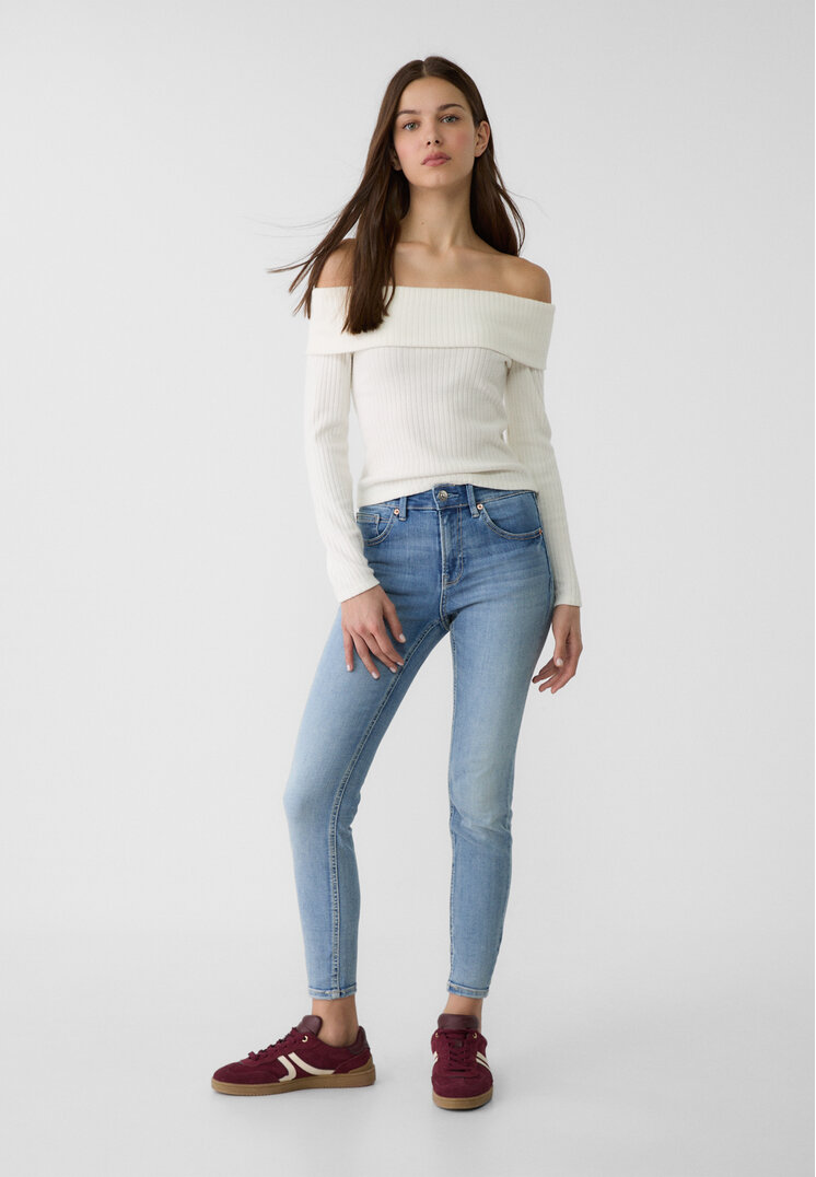 Stradivarius 1420 Blugi Skinny Cu Talie Joasă Denim 40