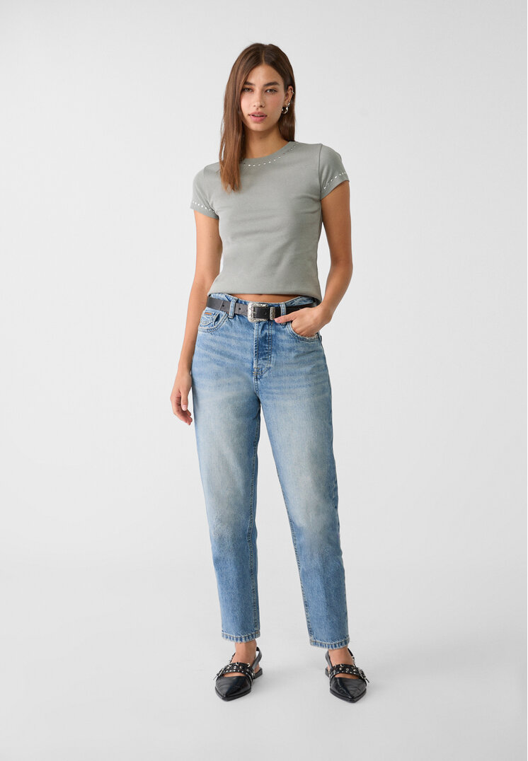 Stradivarius 1460 Blugi Mom Fit Denim 42