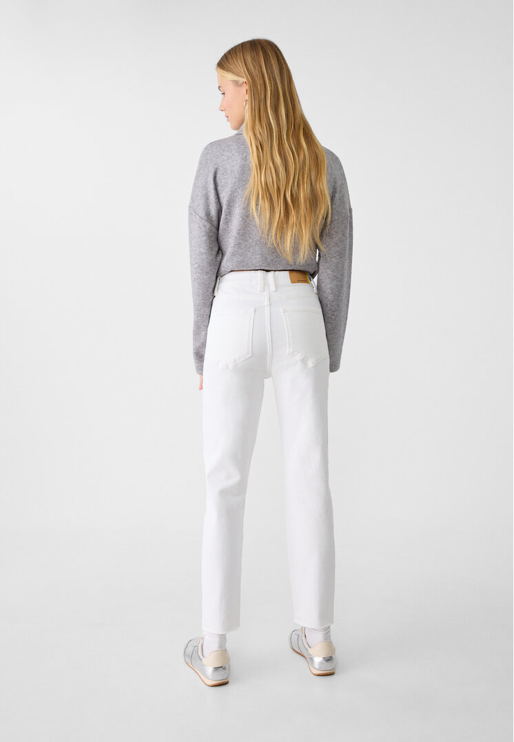 Stradivarius 1465 Slim-fit mom jeans  White 14