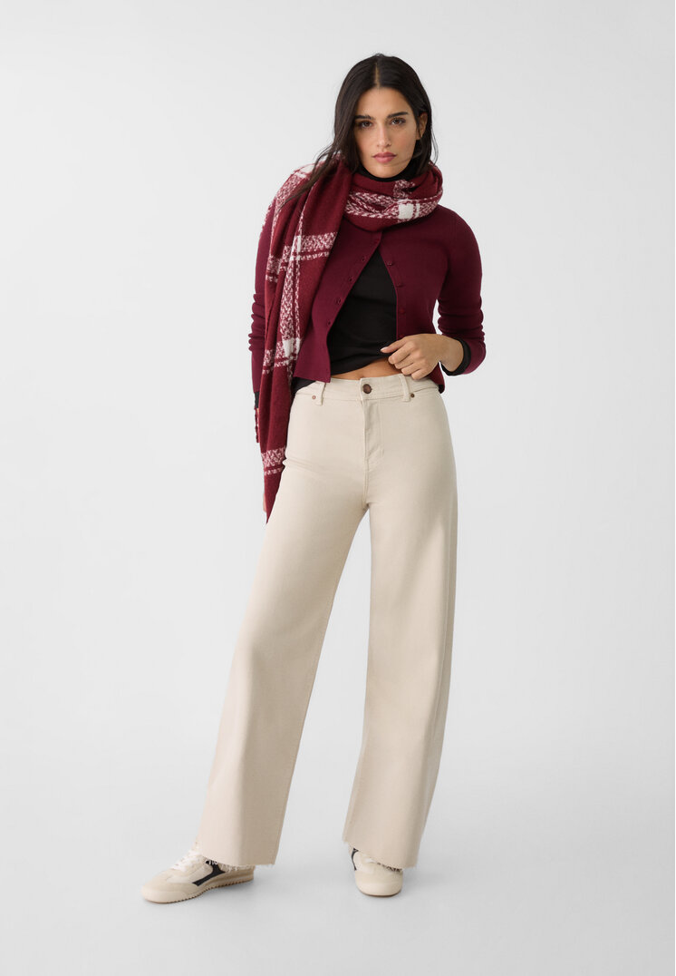 Stradivarius Pantaloni Straight Fit Minimaliști Piatră 38